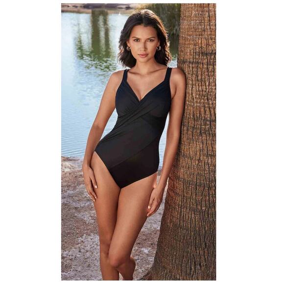Miraclesuit Rock Solid Revele One-Piece Swimsuit Size US/12 - Picture 1 of 8
